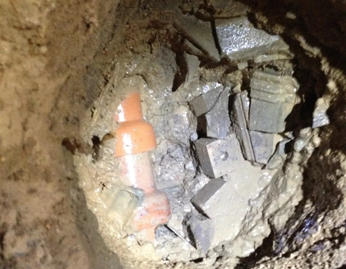 Pipes found during excavation